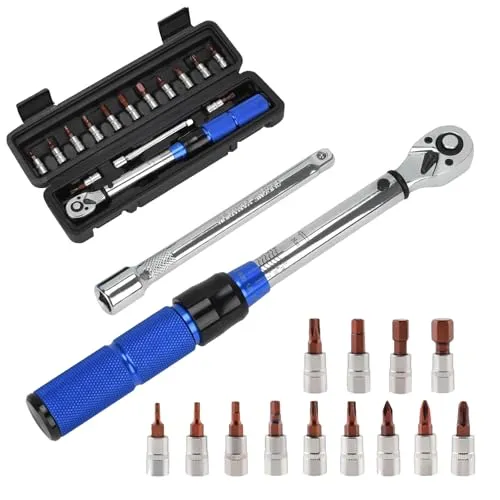 Souvik Drehmomentschlüssel Fahrrad, Wrench Set für Motorrad und Bike Reparaturwerkzeuge 15Pcs, 1/4