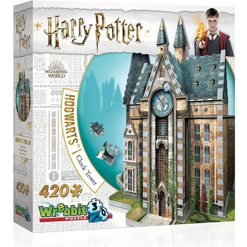Harry Potter Hogwarts Clock Tower Puzzle - 3D-Puzzle aus der Harry Potter Sammlung, 420 Teile für magische Stunden des Spielens, perfekt für Zauberlehrlinge ab 12 Jahren.
