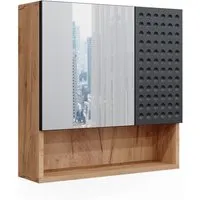 Vicco Badspiegelschrank Irma, 54 x 55 cm - Spiegelschränke fürs Bad mit praktischem Stauraum und stilvollem Design - Irma bietet ein offenes und ein geschlossenes Fach für alle Badartikel.