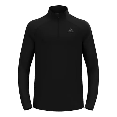 Odlo Essential Ceramiwarm 1/2 Zip Laufshirt Herren - Schwarz, Größe XXL - Laufbekleidung mit effizienter Thermoleistung durch Ceramiwarm-Gewebe. Feuchtigkeitsregulierend und schnell trocknend für höchsten Komfort bei kühlen Temperaturen.