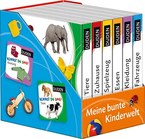 Duden 12+: Kennst du das? Meine bunte Kinderwelt (Würfel) - Schule & Lernen – Entdecken Sie 6 Mini-Bücher im praktischen Würfelformat, ideal für die frühkindliche Bildung und spielerisches Lernen.