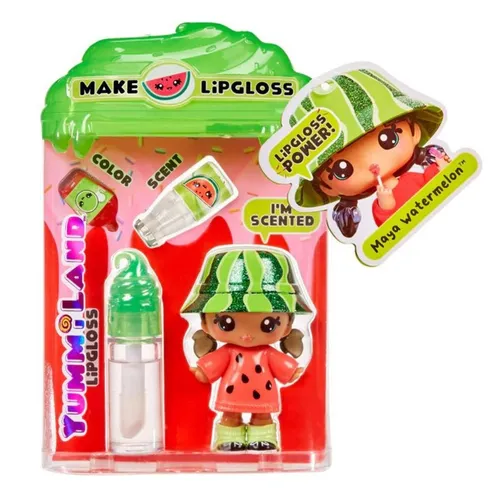 YUMMILAND Lipgloss Puppe - Maya Watermelon, DIY Lipgloss-Set für kreative Kinder ab 4 Jahren, duftend und beweglich