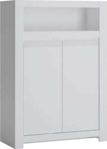 Lomadox Highboard NAVA-129 in Weiß, 92x133x42 cm