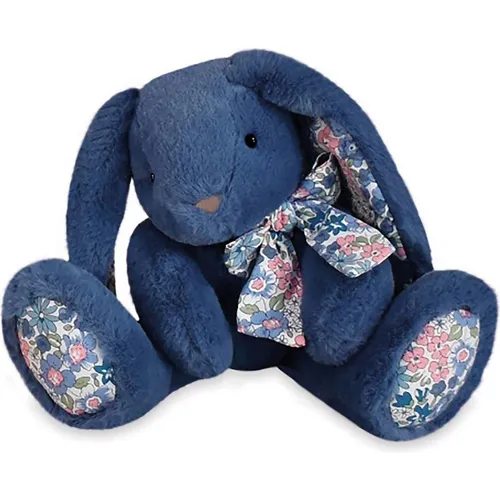 Kuschelhase Copain Calin, blau 25cm - Spielware: Der süße Hase mit Blumenmuster ist kuschelweich, ideal zum Spielen und Schmusen. Perfekt verpackt im Geschenkkarton und maschinenwaschbar bei 30°.