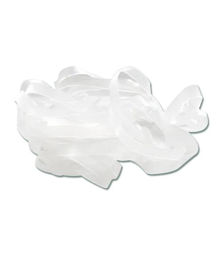 Mähnengummis extra breit, Silikon, Farbe weiß Pferdemähne einflechten