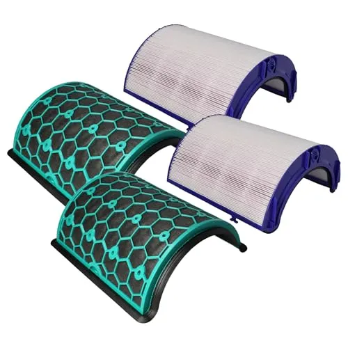 vhbw 2-teiliges Filter-Set kompatibel mit Dyson Pure Hot + Cool HP05, HP04 Luftreiniger - HEPA-Filter, Aktivkohlefilter