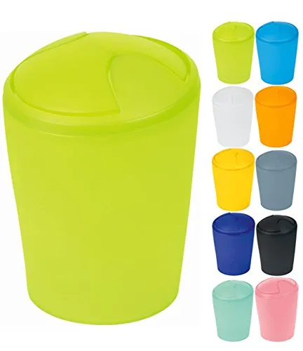 Spirella Kosmetikeimer Move Abfalleimer Schwingdeckeleimer | Kunststoff | 5 Liter |Kiwi Grün