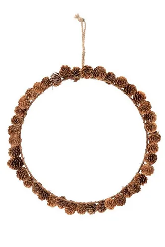 NaDeco Bastelnaturmaterial Deko-Kranz aus Lärchenzapfen in Natur, Größe Ø 35 cm Zapfen-Kranz