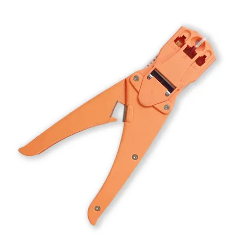 Schwaiger Crimpzange für RJ11 / RJ45 Stecker | Netzwerkzange | Farbe: Orange