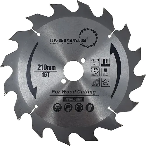 HM–Sägeblatt 210x2,6x30 Z= 16 Flachzahn f. Holz speziell für Festo/Festool TS75