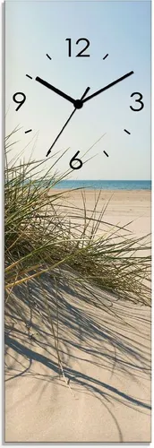 ARTLAND Lautlose Wanduhr aus Glas – 20x60 cm maritimes Design - Wohnaccessoires mit geräuschlosem Uhrwerk, ideal für entspannte Räume. Made in Germany, UV-beständig und langlebig für farbenfrohe Akzente.