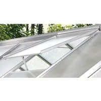 Alu-Dachfenster für Venus/Merkur/Uranus ohne Verglasung - Gewächshaus-Zubehör für bessere Luftzirkulation, passend für Modelle Venus, Merkur, Uranus, aus robustem Aluminium in Alu-Blank.