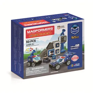 MAGFORMERS® Amazing Police Set - Kreatives Bauen - Baukästen & Bausteine: Mit 50 magnetischen Bauelementen können Kinder ihre eigene Polizeistation und Fahrzeuge gestalten – fördert Kreativität und motorische Fähigkeiten!