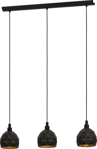 ROCCAFORTE Hängeleuchte, schwarz, gold in gold von EGLO