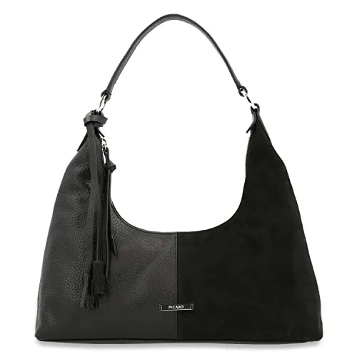 Picard Damen Schultertasche HILDE aus Echtleder - Elegante Schultertasche aus robustem Rindsleder mit praktischem Reißverschluss, ideal für Alltag und Ausgehen. Handgemacht mit Liebe – 14x34x7cm.