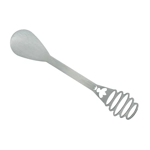 Feuerfest 123 GmbH Honig Dipper Spoon aus Edelstahl - Für Honig, Cremehonig oder Sirup - Honiglöffel aus Metall, Holz Alternative - Honey Spoon Honigstab Honigheber - Made in Germany [18,5 cm]