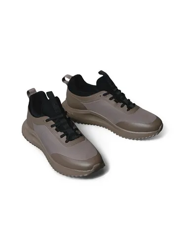 Calvin Klein Jeans EVA RUNNER LACEUP SOCK MAT MIX Slip-On Sneaker - Sportlicher Schnürschuh in Grau-Schwarz, Größe 41, ideal für Freizeit und Alltag. Mit Anziehlasche und leicht profiliertem Synthetikprofil für optimalen Komfort.