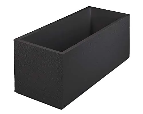 Ambia Garden Pflanztopf, Graphit, rechteckig 100x43x40 cm - Garten-Zubehör mit modernem Design, ideal für kreative Blumendekorationen und langlebig aus robustem Kunststoff.