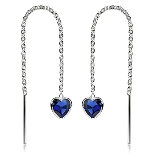 Materia Herz Durchzieher Ohrringe in blau von Materia by Matthias Wagner