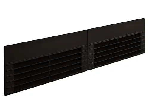 berbel Luftaustrittsgitter-Set schwarz für Kochfeldabzug - Dunstabzugshauben-Zubehör, ideal zur effektiven Luftzirkulation mit magnetischen Ausblasgittern und umfangreichem Montagezubehör für optimale Anpassung.