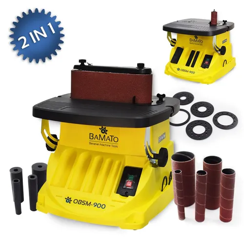 BAMATO 2 IN 1 Oszillierende Spindelschleifmaschine OBSM-900 - Schleifmaschinen, ideal für präzise Holzbearbeitung mit verstellbarem Auflagentisch für flexibles Arbeiten – perfekt für Profis und Heimwerker.