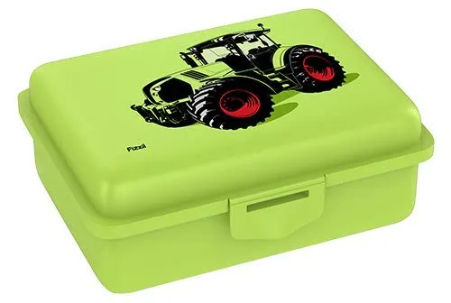 Fizzii Lunchbox (Inkl. Obst-/ Gemüsefach, schadstofffrei, spülmaschinenfest, Motiv: Trecker)
