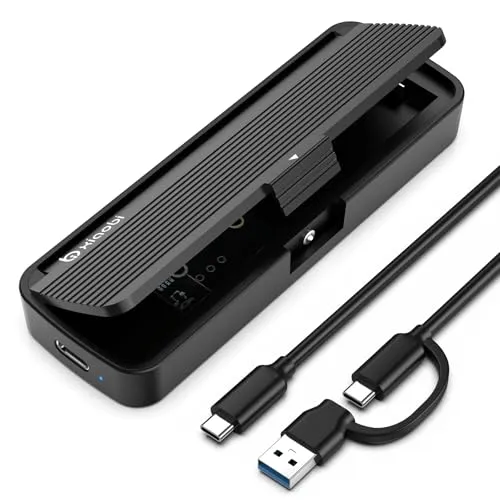 xiaobi NVMe-SSD-Gehäuse mit werkzeugloser Montage und Sandwich-Design. | USB‑3.2‑Gen‑2‑Adapter (10Gbit/s) für M.2‑NVMe‑SSDs, M‑Key/B+M‑Key, UASP/TRIM, für 2230/2242/2260/2280