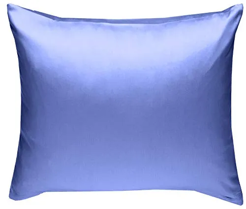 Bettwaesche-mit-Stil Mako-Satin Baumwollsatin Bettwäsche Uni einfarbig zum Kombinieren (Kissenbezug 40 cm x 40 cm, Hellblau)