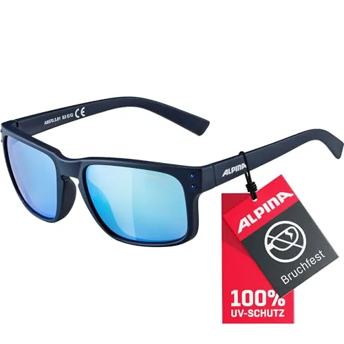 ALPINA KOSMIC Sonnenbrille - Verspiegelt und Bruchsicher mit 100% UV-Schutz - Sportbrillen mit kratz- und bruchfesten Ceramic Scheiben, die Infrarotstrahlen absorbieren und 100% UV-Schutz bieten. Ideal für aktive Erwachsene.