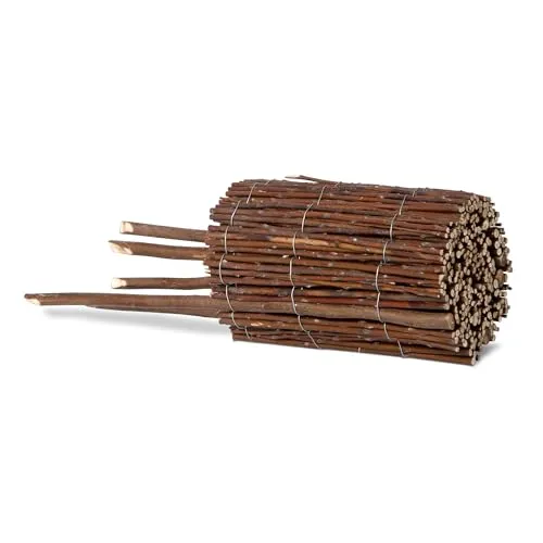 Windhager Beeteinfassung Weide gerollt 100 x 20/35 cm - Rasenkanten für individuelle Beetabgrenzungen, flexibel formbar und aus langlebiger Weide für eine natürliche Optik.