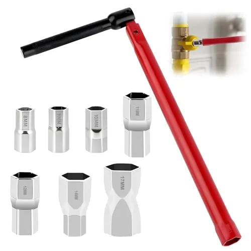 DGMI 8 Stück Standhahnmutterschlüssel Set, Wasserhahn Montagewerkzeug 8/9/10/11/12/14/17mm,Armaturenschlüssel Wasserhahn für Waschbeckenarmatur Sanitärinstallationen