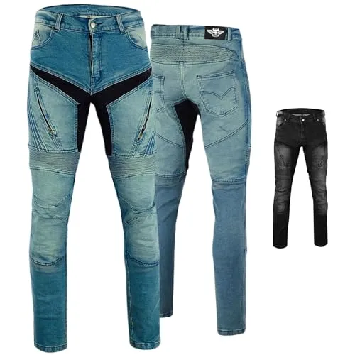 BULLDT Motorradjeans mit Protektoren – Denim Jeans Hose 42W / 32L Blau - Motorradhosen aus 100% DuPont Kevlar für maximalen Schutz und Atmungsaktivität. Ideal für sicheres Fahren und Komfort auf langen Strecken.
