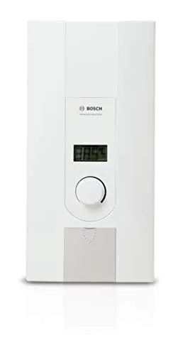 Bosch Thermotechnik elektronischer Durchlauferhitzer Tronic Advanced AquaStop, 18/21 kw, Übertischgerät, druckfest mit AquaStop Technologie und LC-Display, Weiß-grau