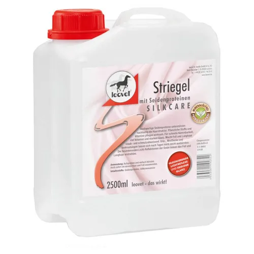 Leovet Silkcare Striegel 2500 ml - Pferdepflege mit Seidenproteinen - Pferdepflegemittel mit 2,5 l Volumen, sorgt für faszinierende Lichtreflexe und glänzendes Fell durch hochwertige Seidenproteine.