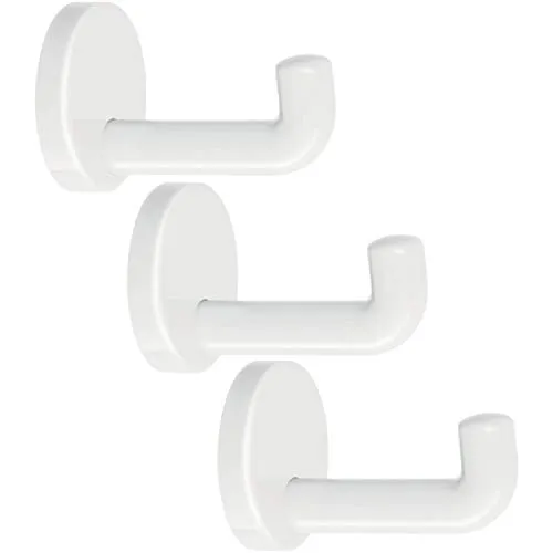 HEWI Wandhaken 3er Set - Polyamid reinweiß, 100 mm - Handtuchhalter aus hochwertigem, abriebfestem Polyamid, ideal für Badezimmer und öffentliche Bereiche. Pflegeleicht und hygienisch, perfekt für Schulen und Kindergärten.