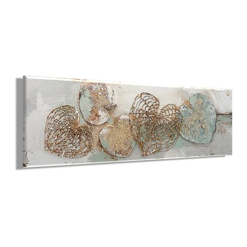 Ölgemälde handarbeit HERZEN 40x120 cm – Wandbild Kunst Deko modern