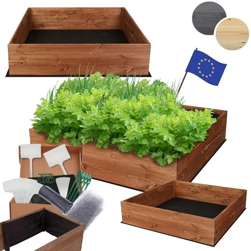 Modo24 Hochbeet aus Massivholz, höhenverstellbar für Garten und Balkon