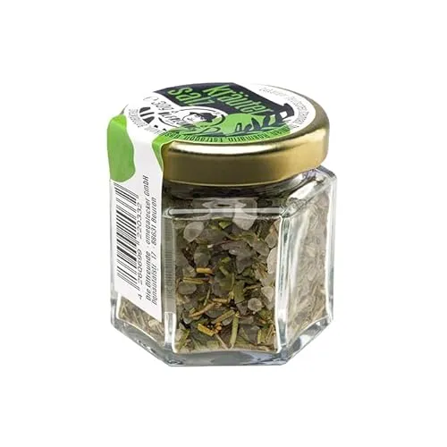 DIE ÖLFREUNDE Grobkörniges Kräuter 30g | hochwertiges Kräutersalz | leckeres Gewürzsalz | perfekt für Salzmühlen geeignet | Geschenk für Männer und Frauen | nachhaltiges grobkörniges Salz