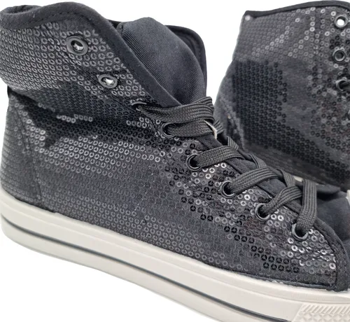 Paillettenschuhe, Sneakers, in schwarz, Größe: 39