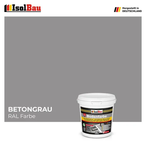 Bodenfarbe Betonfarbe Betongrau 1,5 kg Bodenbeschichtung Fußbodenfarbe Garage