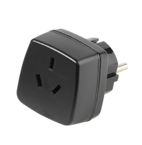 Vivanco TA AUS/D Reisestecker Australien/China Buchse (Schuko Stecker schwarz)