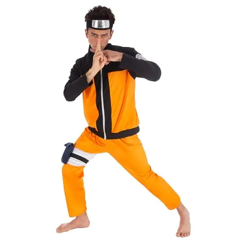 Generique - Naruto-Anime-Erwachsenenkostüm orange-schwarz
