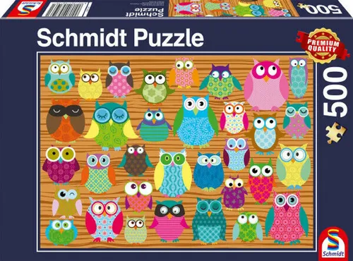 Schmidt Spiele Puzzle Eulen Collage, 500 Puzzleteile