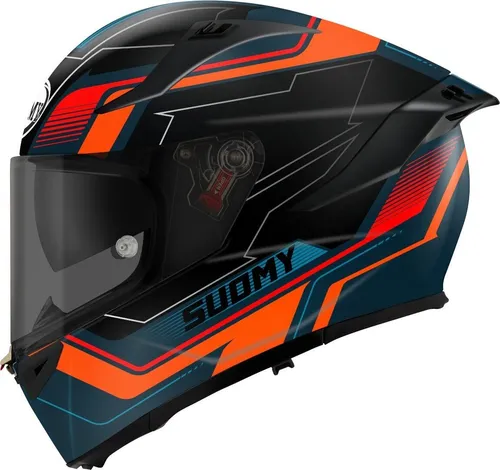 Suomy Speedstar 2 Visual Integralhelm - Dunkelblau/Schwarz/Orange/Rot - XL - Motorradhelm mit Tricomposite-Außenschale für optimale Sicherheit und Aerodynamik, ausgestattet mit PINLOCK® MAX VISION 120 Antibeschlagsystem und hervorragendem Belüftungssystem für maximalen Fahrkomfort.