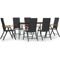 Produktbild vidaXL 7-tlg. Garten-Essgruppe in Schwarz und Braun
