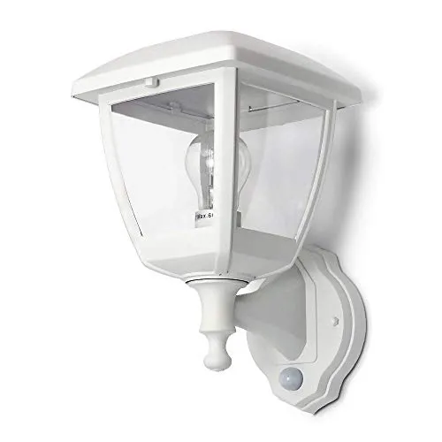 Kwazar Luminaire Außenwandlampe mit Bewegungsmelder - Rustikale Außenwandleuchte für Garten und Terrasse, mit integriertem Bewegungs- und Dämmerungssensor für mehr Komfort. Schutzklasse IP44 sorgt für Wetterfestigkeit.