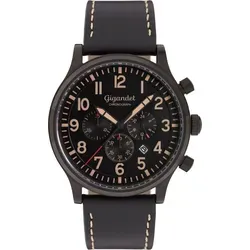 Gigandet Quarzuhr Chronograph Edelstahl Lederband Schwarz Destination - G15-004