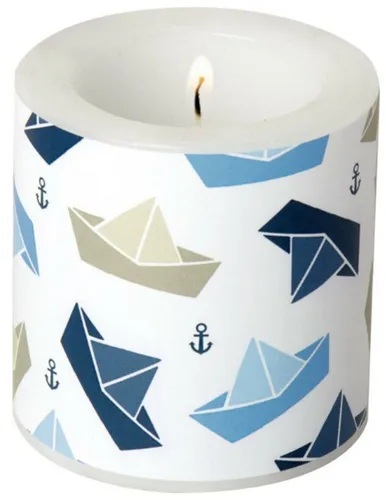 Kerze Windlicht Ø 7,5 cm H 8 cm Little Paper Boats IHR Ideal Home Range