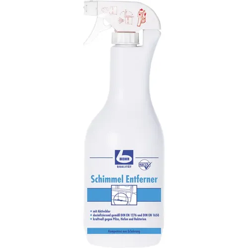 Dr. Becher 1561000 Schimmel Entferner Sprühflasche 1 L praktische Sprühflasche, enthält Aktivchlor, desinfizierend