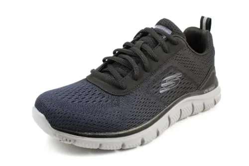SKECHERS Track Ripken Schuhe Herren blau 44 - Sneaker für Herren mit atmungsaktivem Mesh-Obermaterial und gepolsterter Memory Foam-Einlegesohle für außergewöhnlichen Komfort und Halt beim Training und im Alltag.